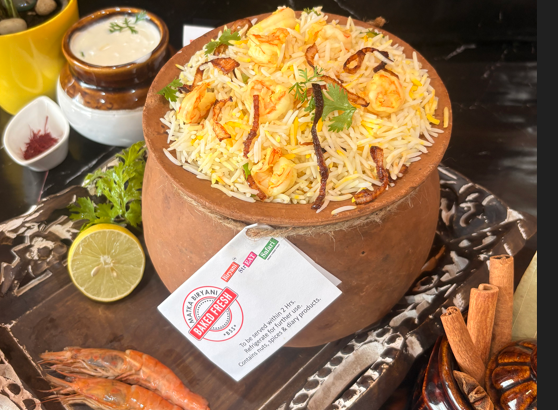 Prawns Matka Biryani [Serve 4 ]